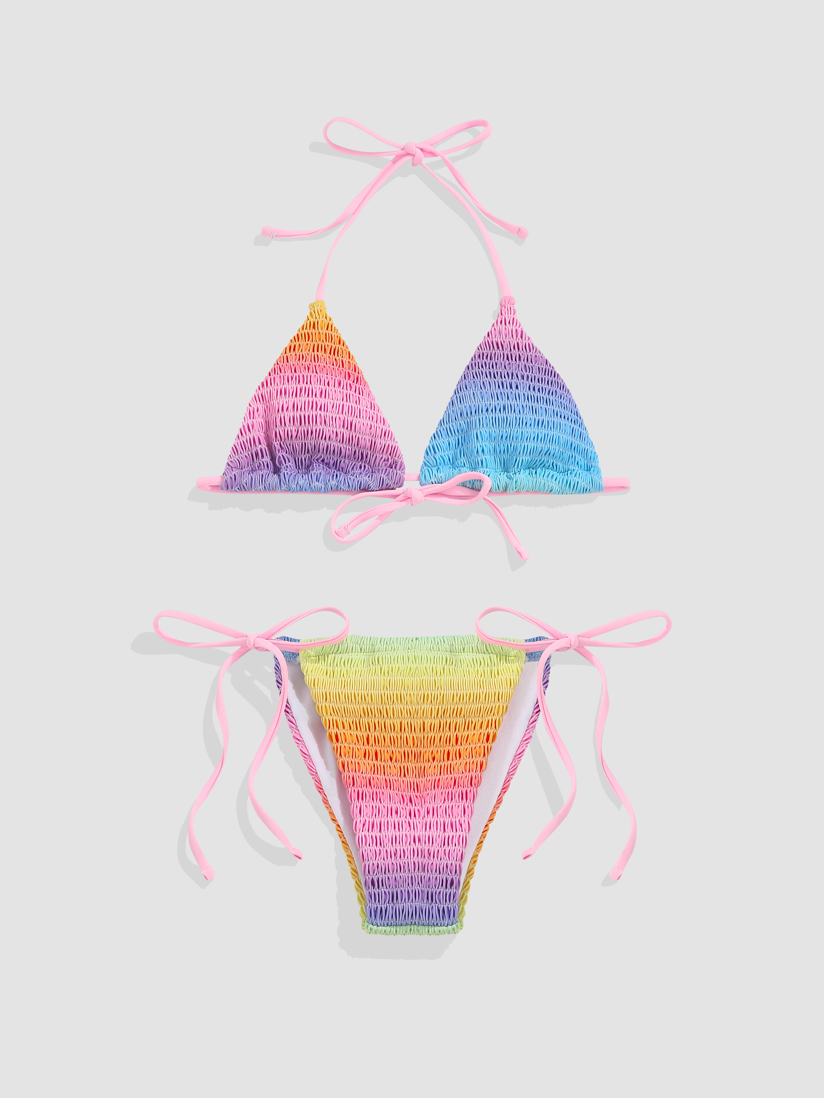 Smocked Triangle Top With Panty Bikini Set Bikinis Bikini Set Swimwear Hot Sex Picture