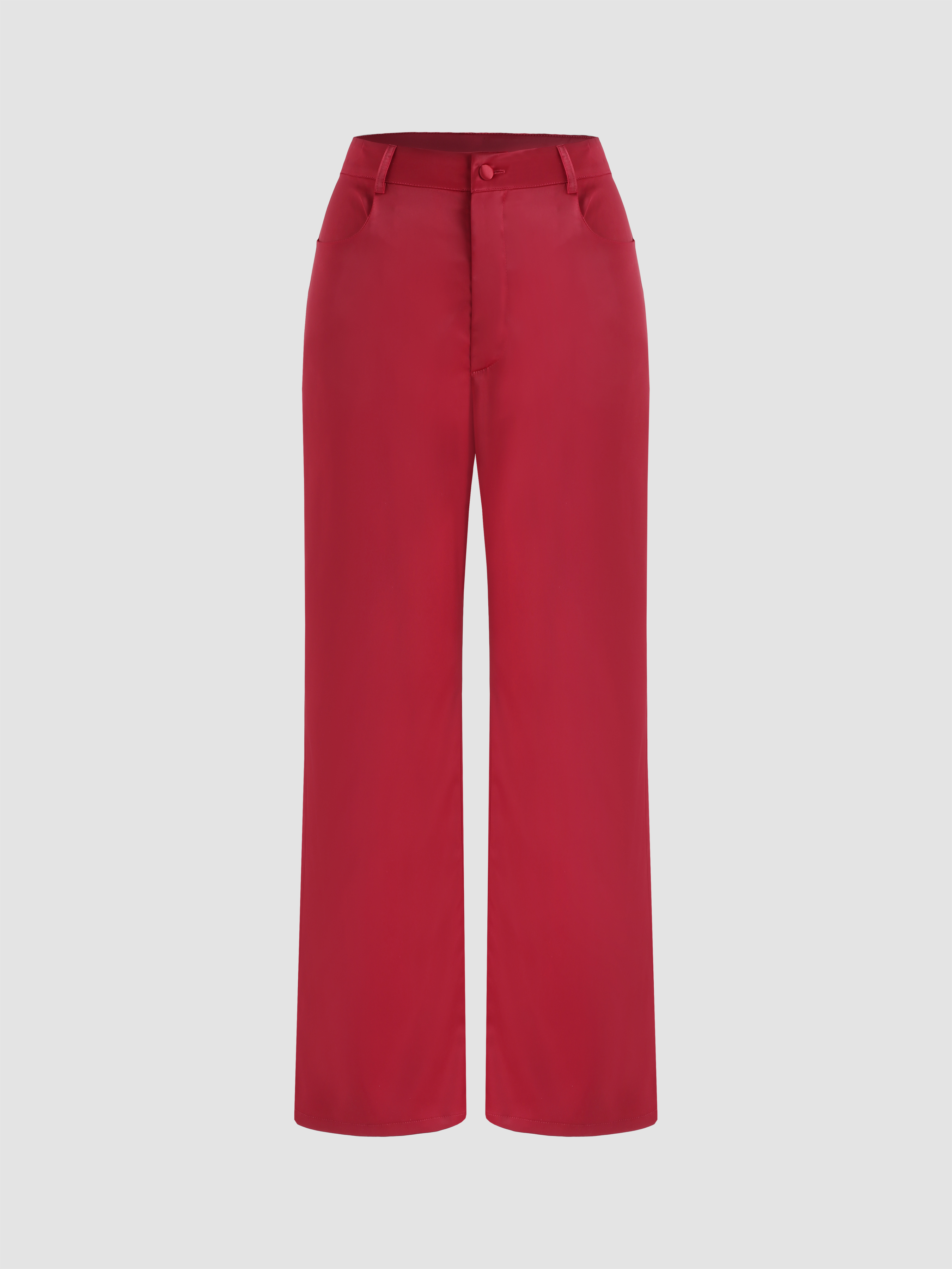 Solid High Rise Trousers Cider
