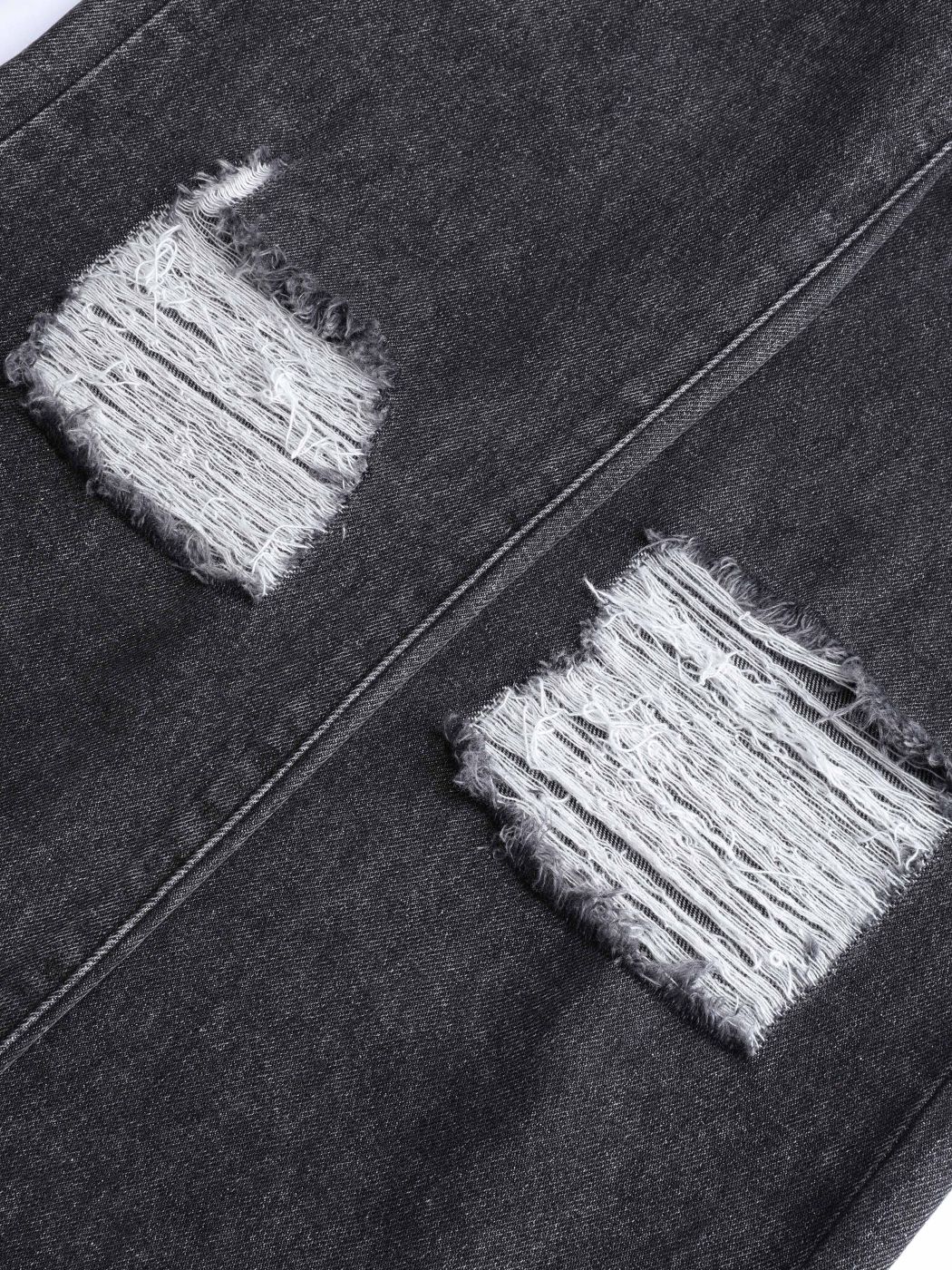 Denim High Rise Ripped Flares