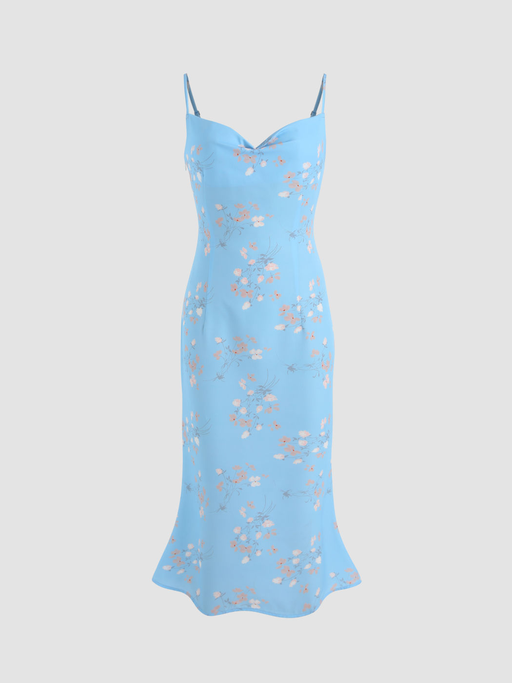 Floral Cowl Neck Midi Dress