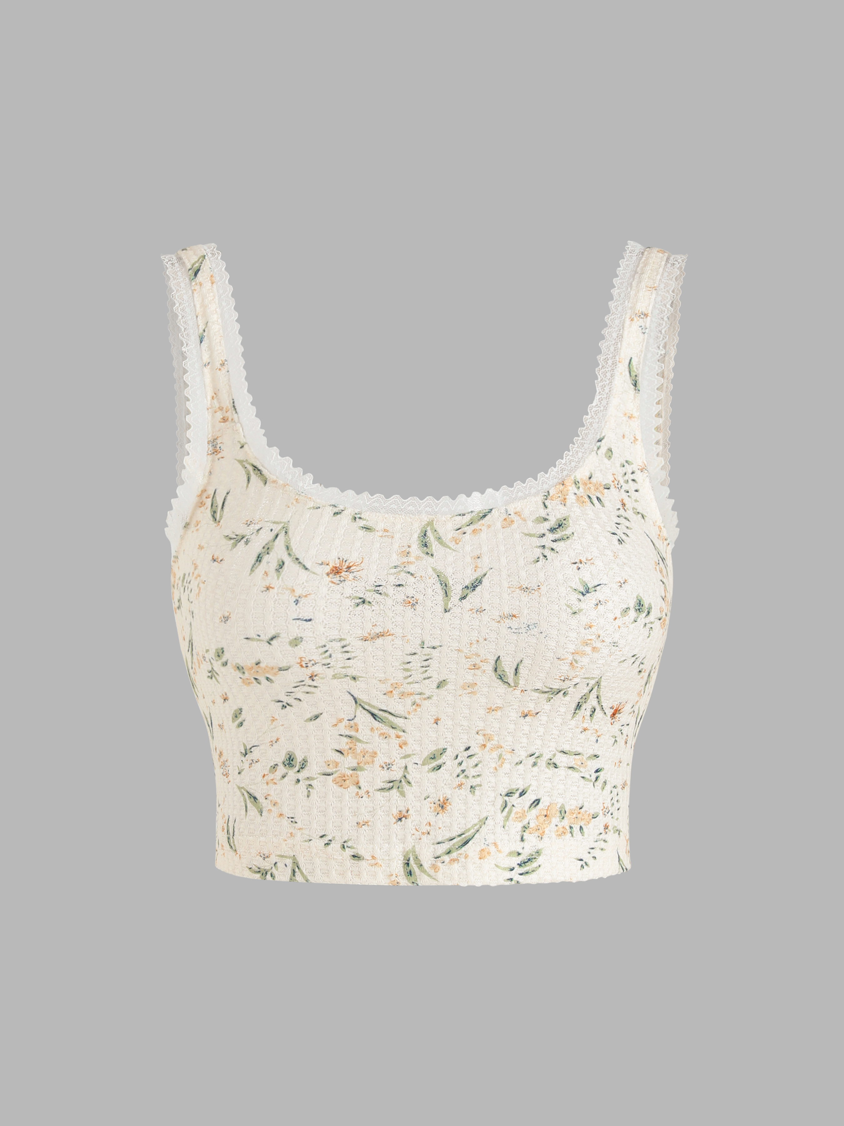 Floral Lace Tank Top - Cider