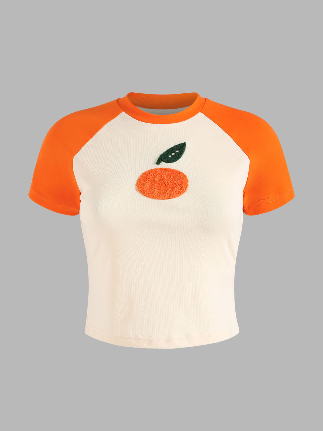 Orange Print Crop Tee
