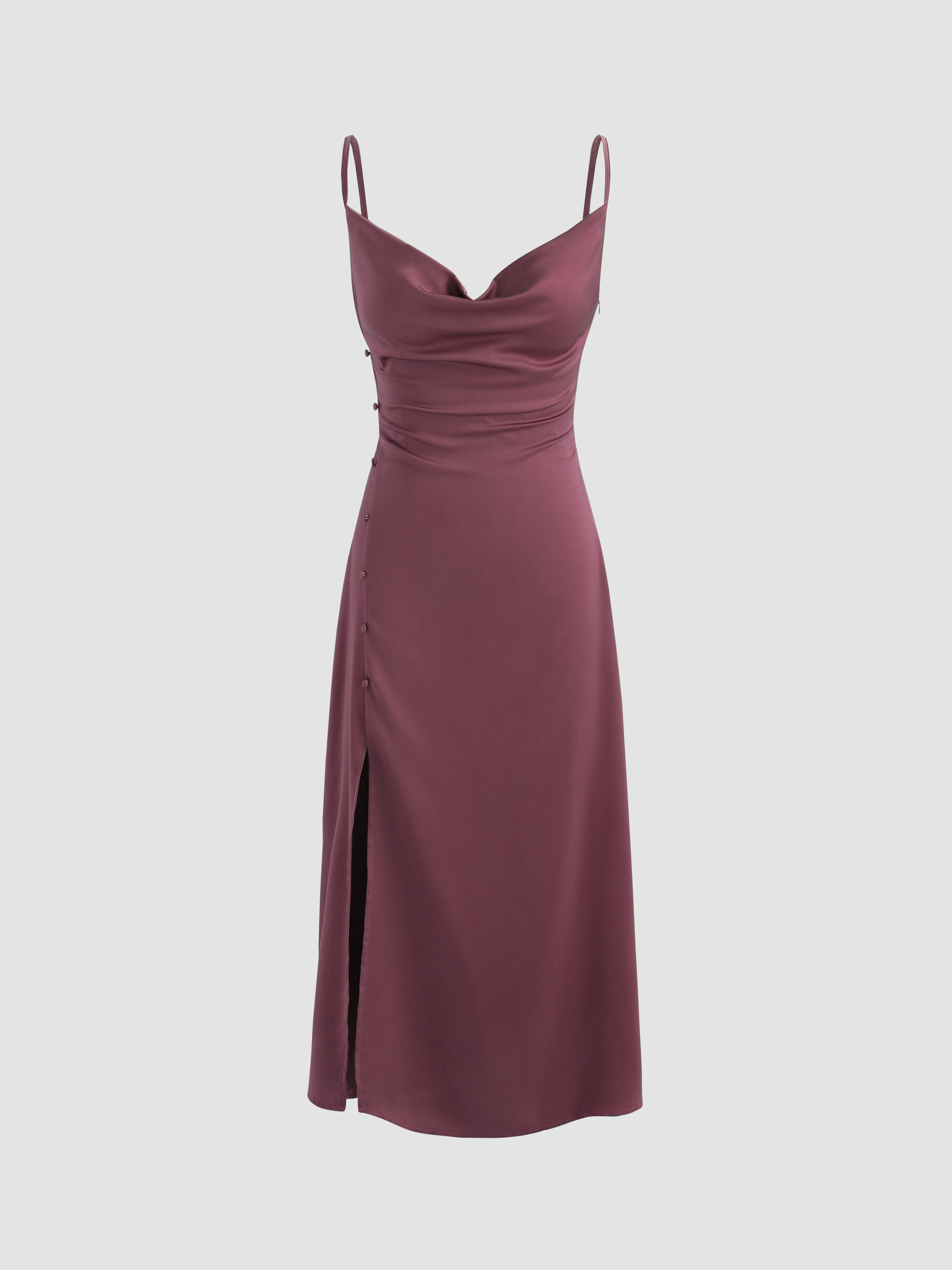 Solid Satin Cami Dress - Cider