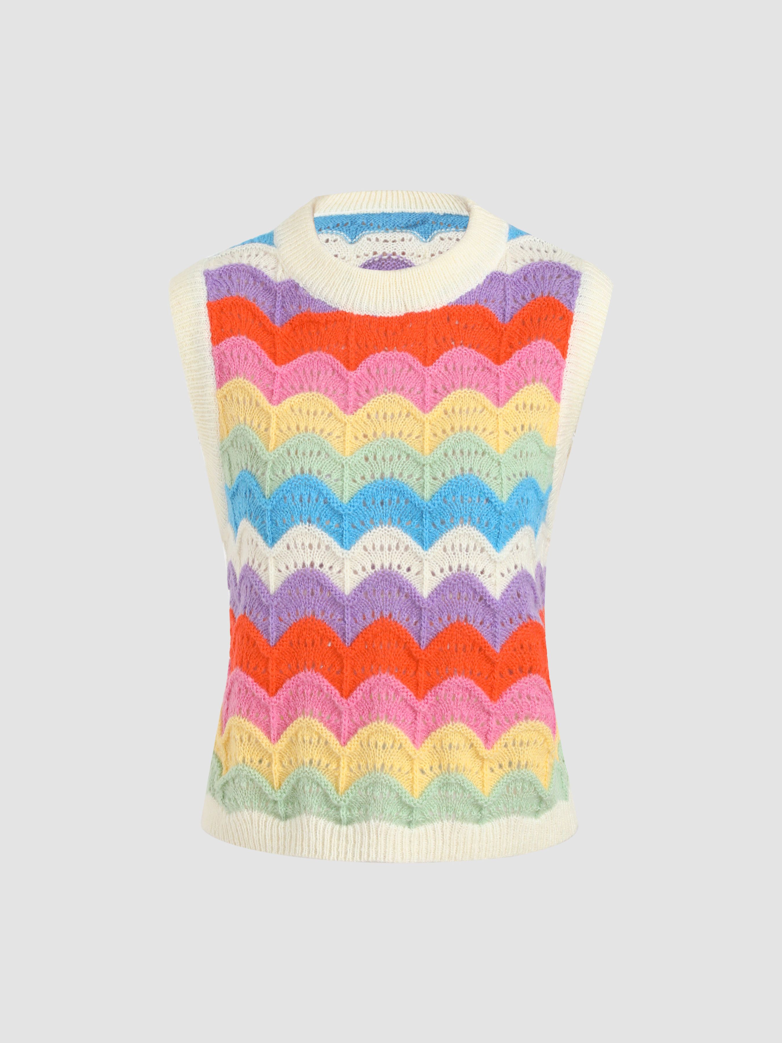 ★2022FW新作★YESEYESEE★Rainbow Knit Vest 6a6e3542a69d2e67d5bac57e467fa7