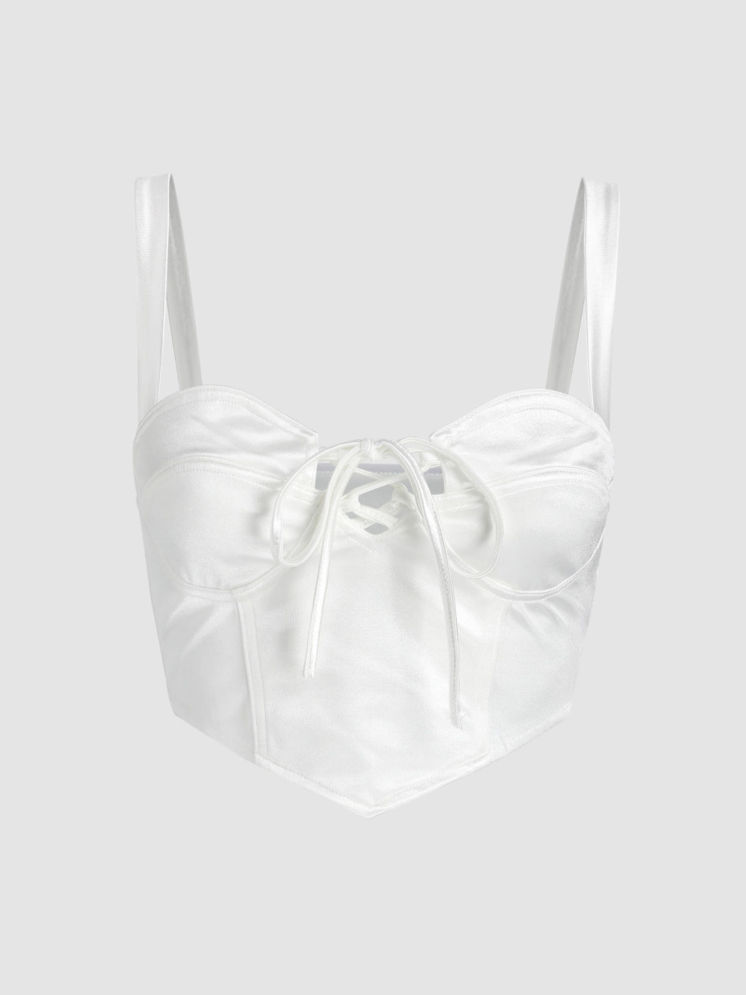 Solid Lace UP Corset Tank Top Cider