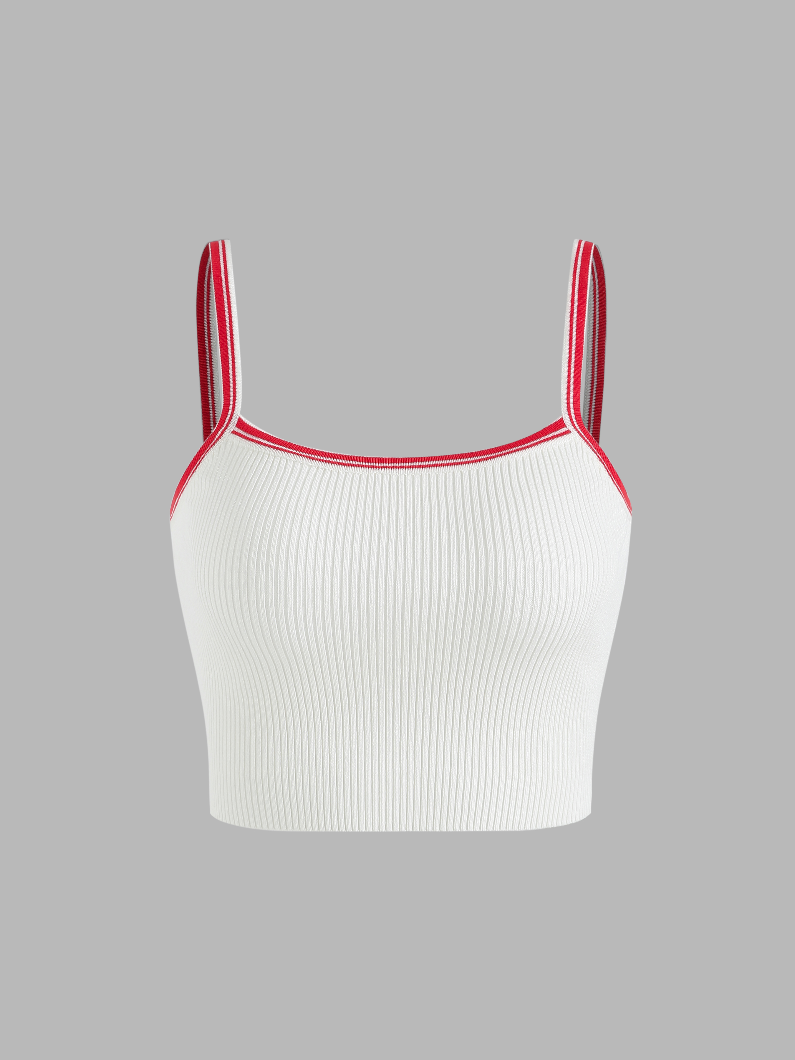 Contrasting Edges Rib Knit Cami Top Cider