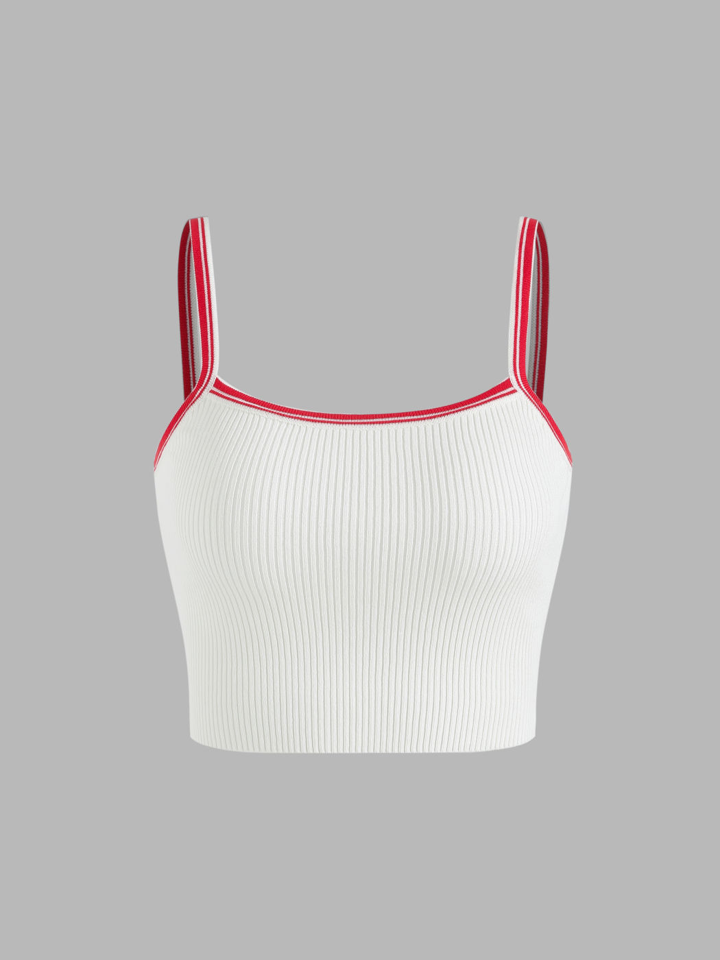 Contrasting Edges Rib Knit Cami Top