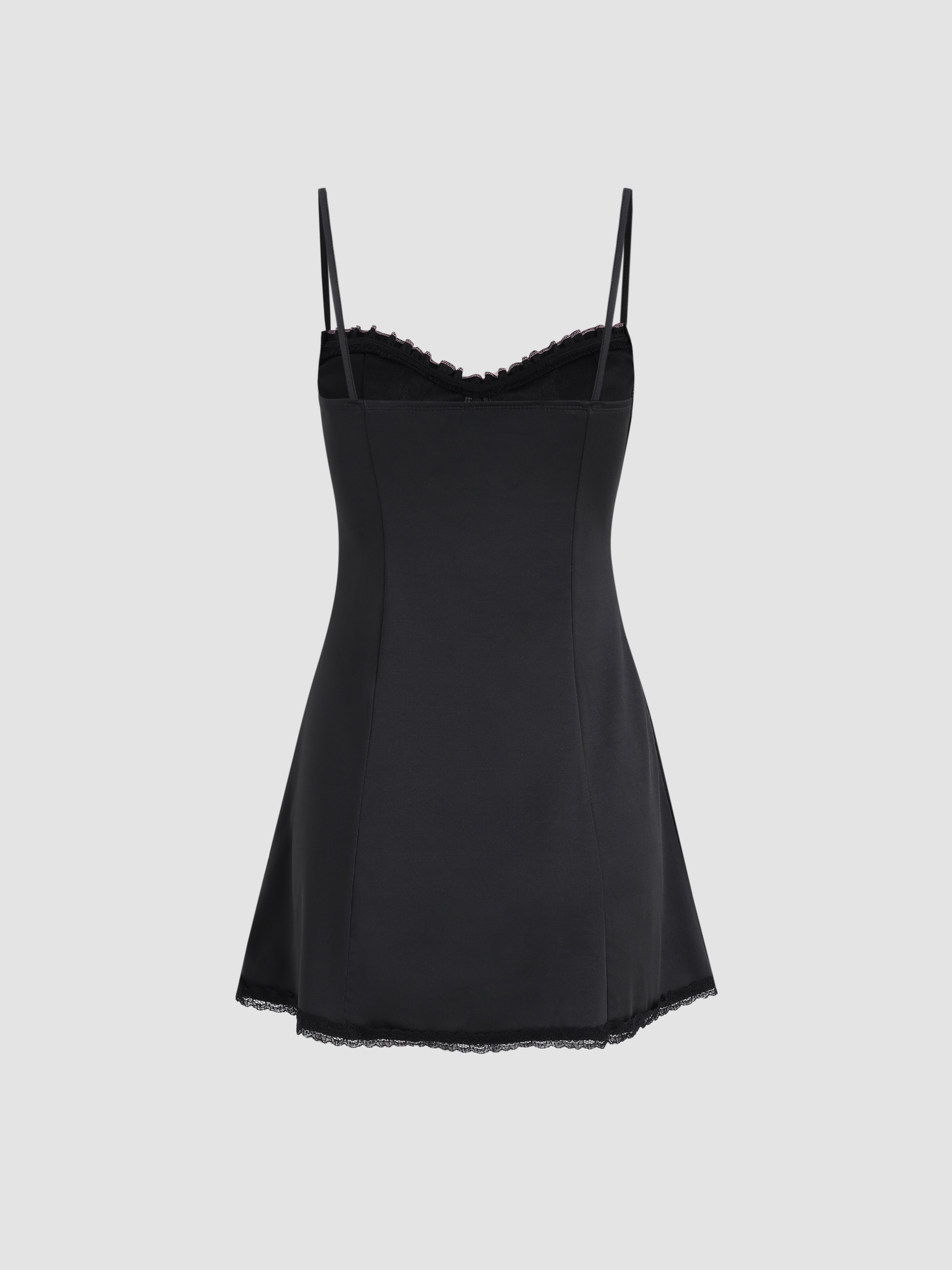 Lace Trim Mini Dress - Cider