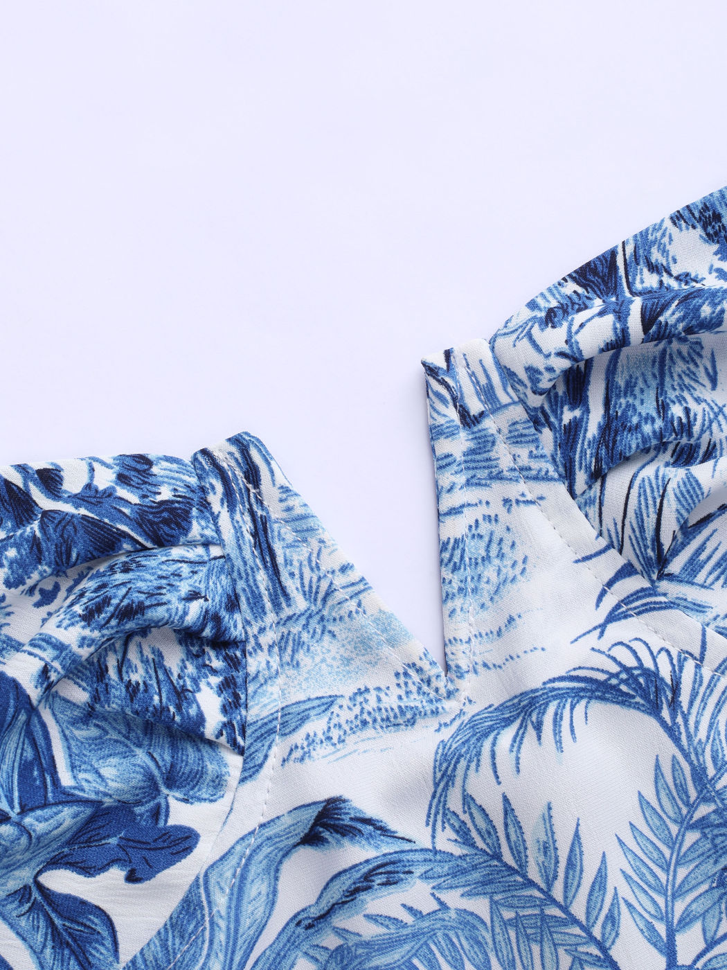 Landscape Painting Shirred Crop Cami Top