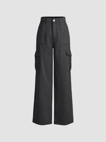 Alessia Solid Cargo Jeans