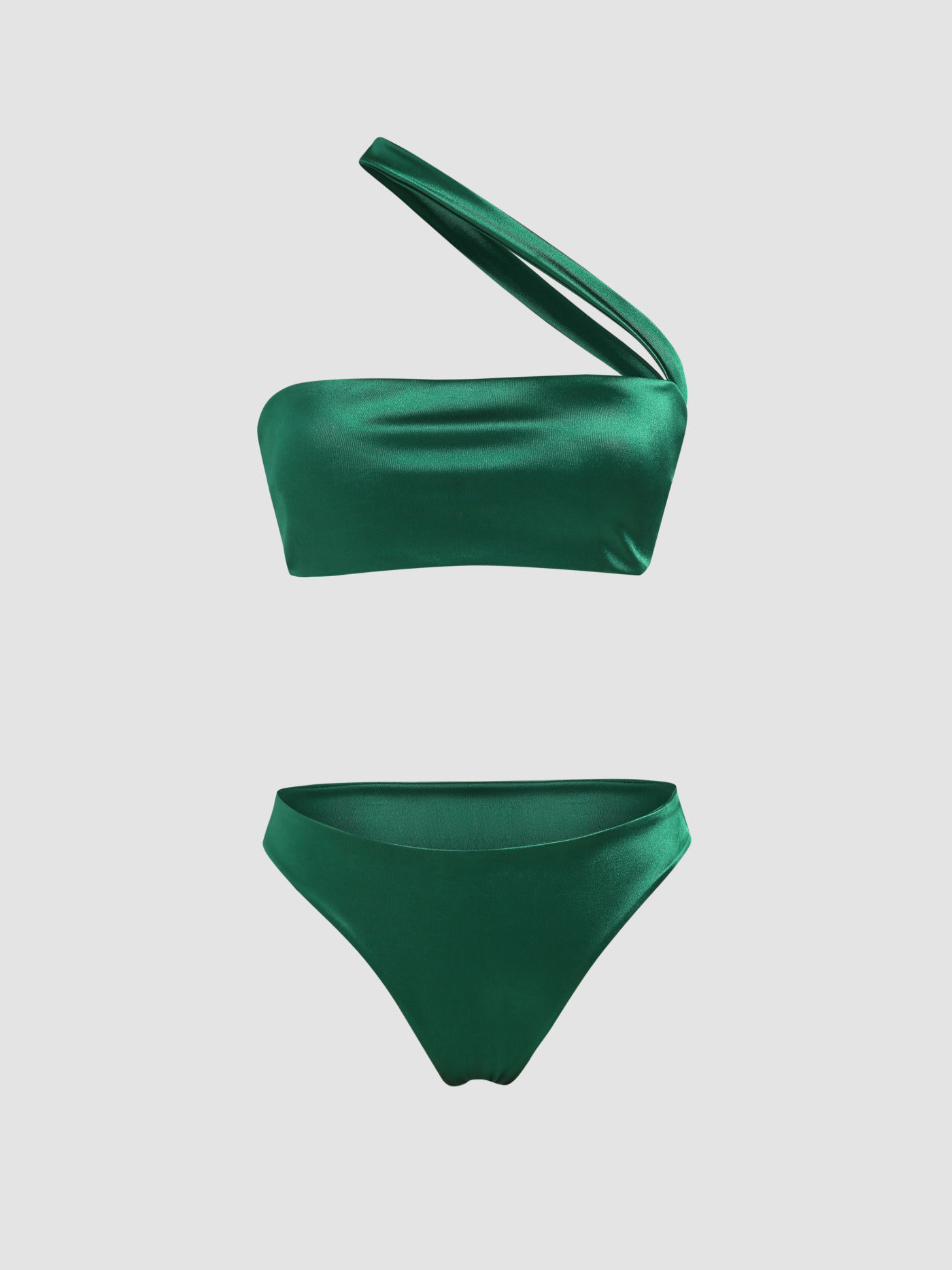 Solid Cut Out Bikini Set