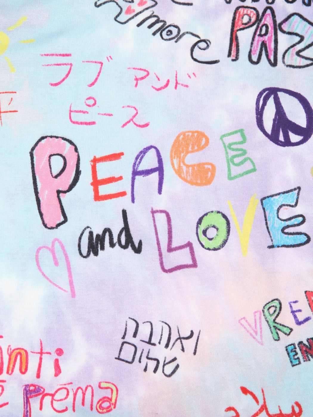 Peace And Love Tie Dye Graffiti Tee