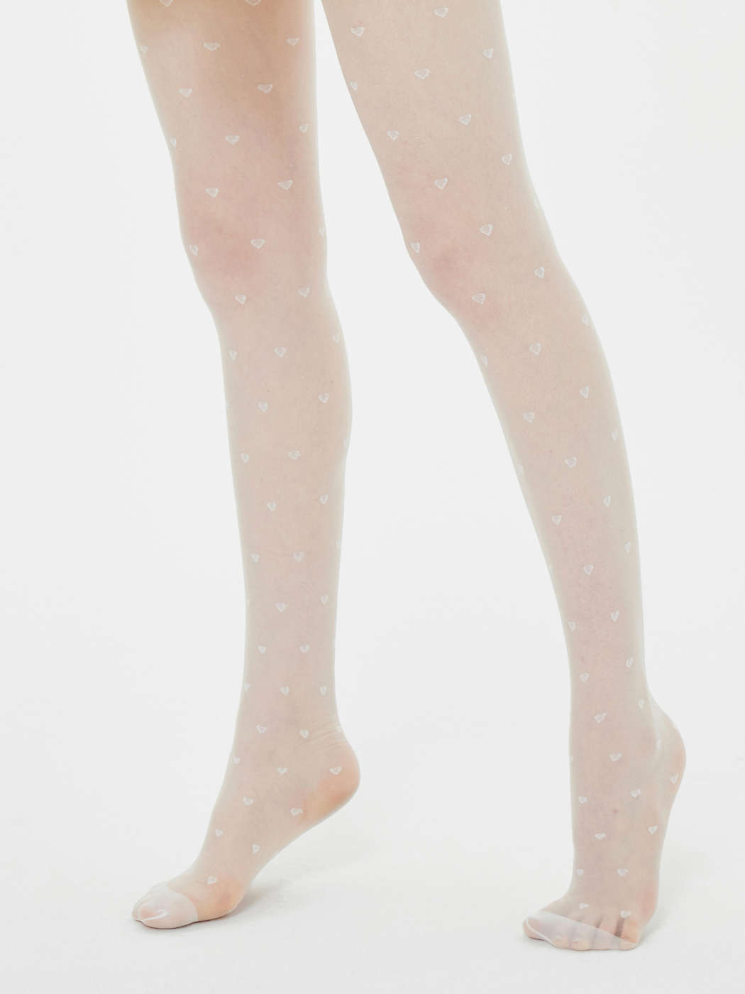 Heart Tights/Stockings (White)