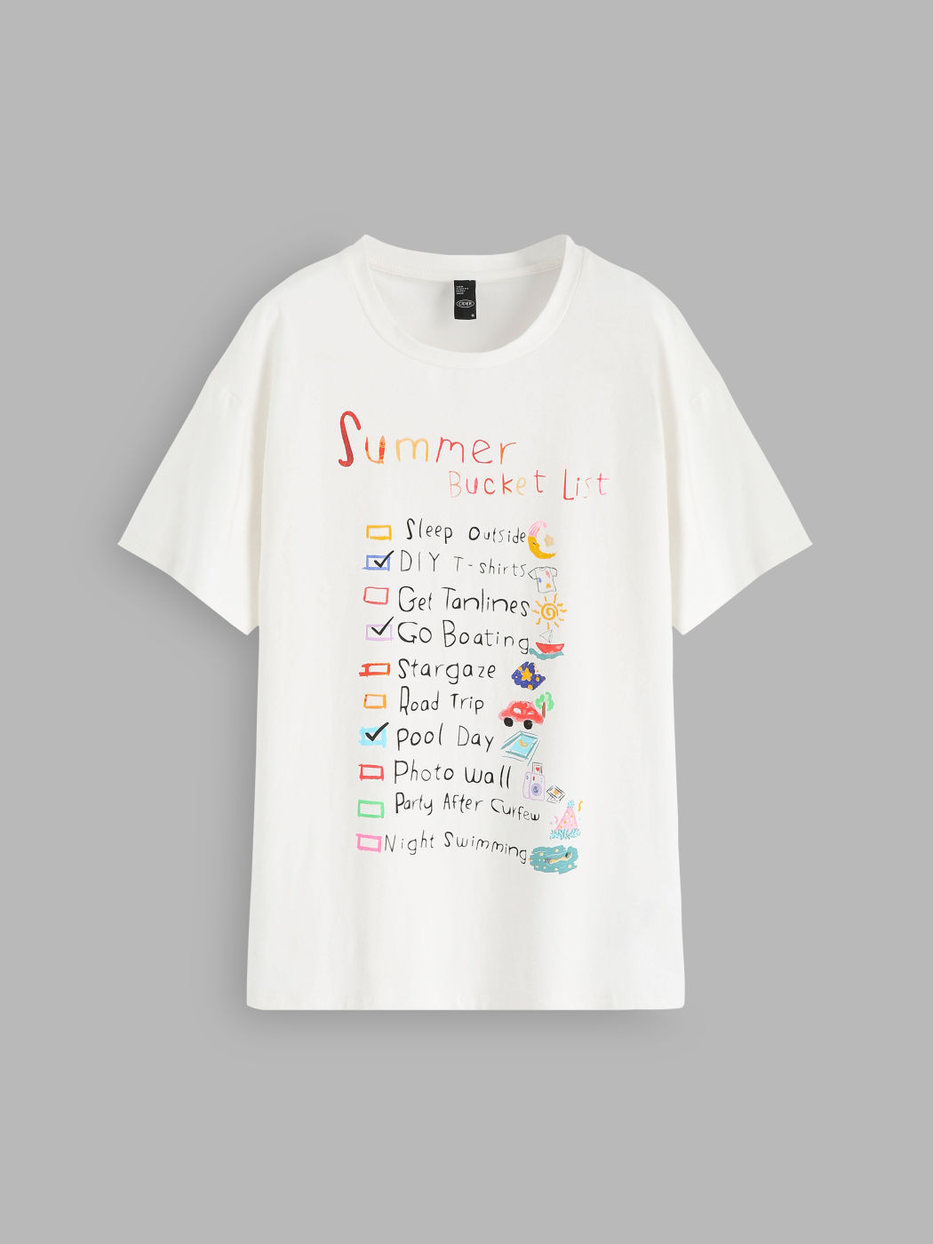 Sommer-Bucket-List-Grafik-T-Shirt
