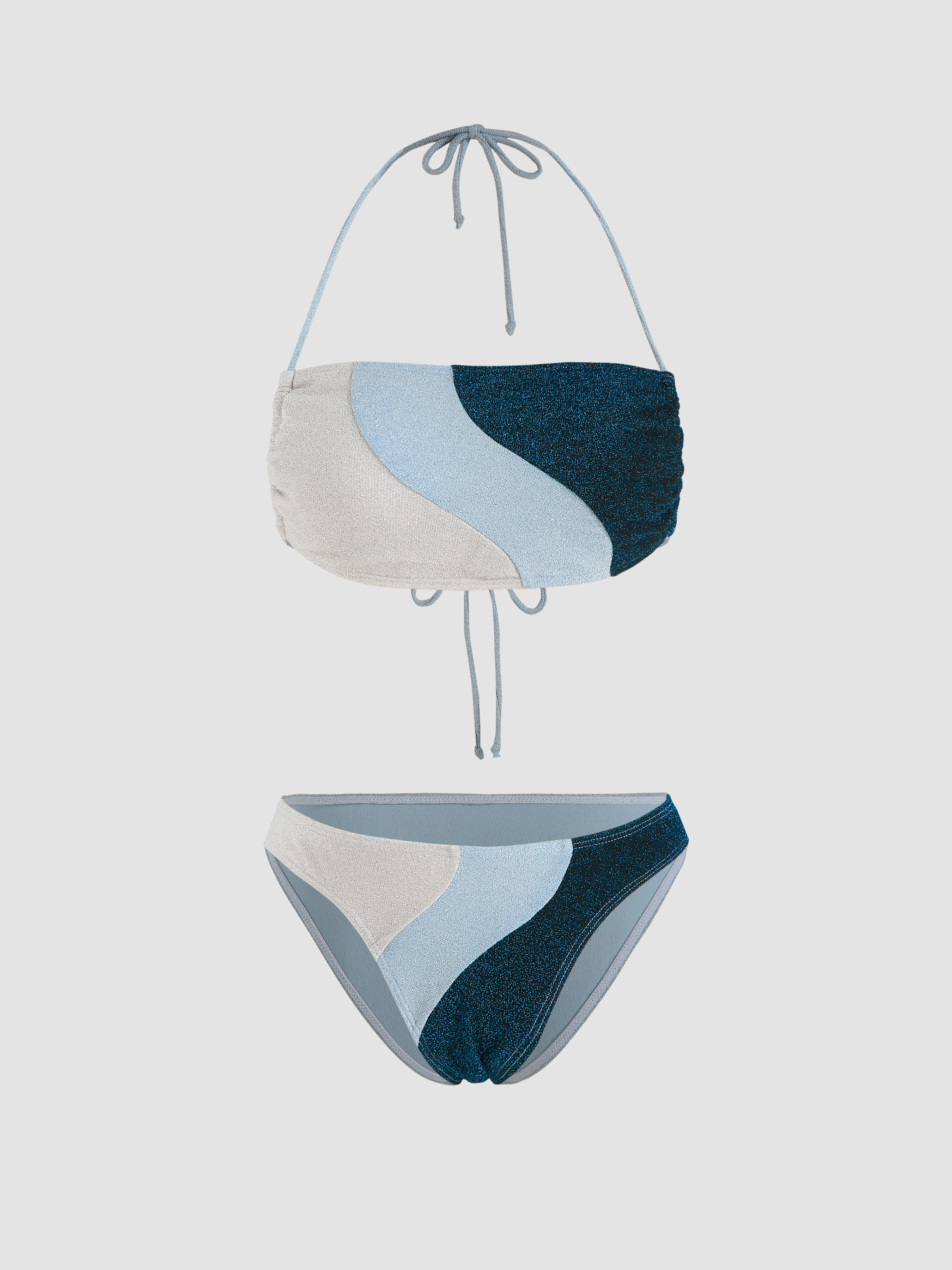 Glitter Backless Patchy Bikini Set Cider