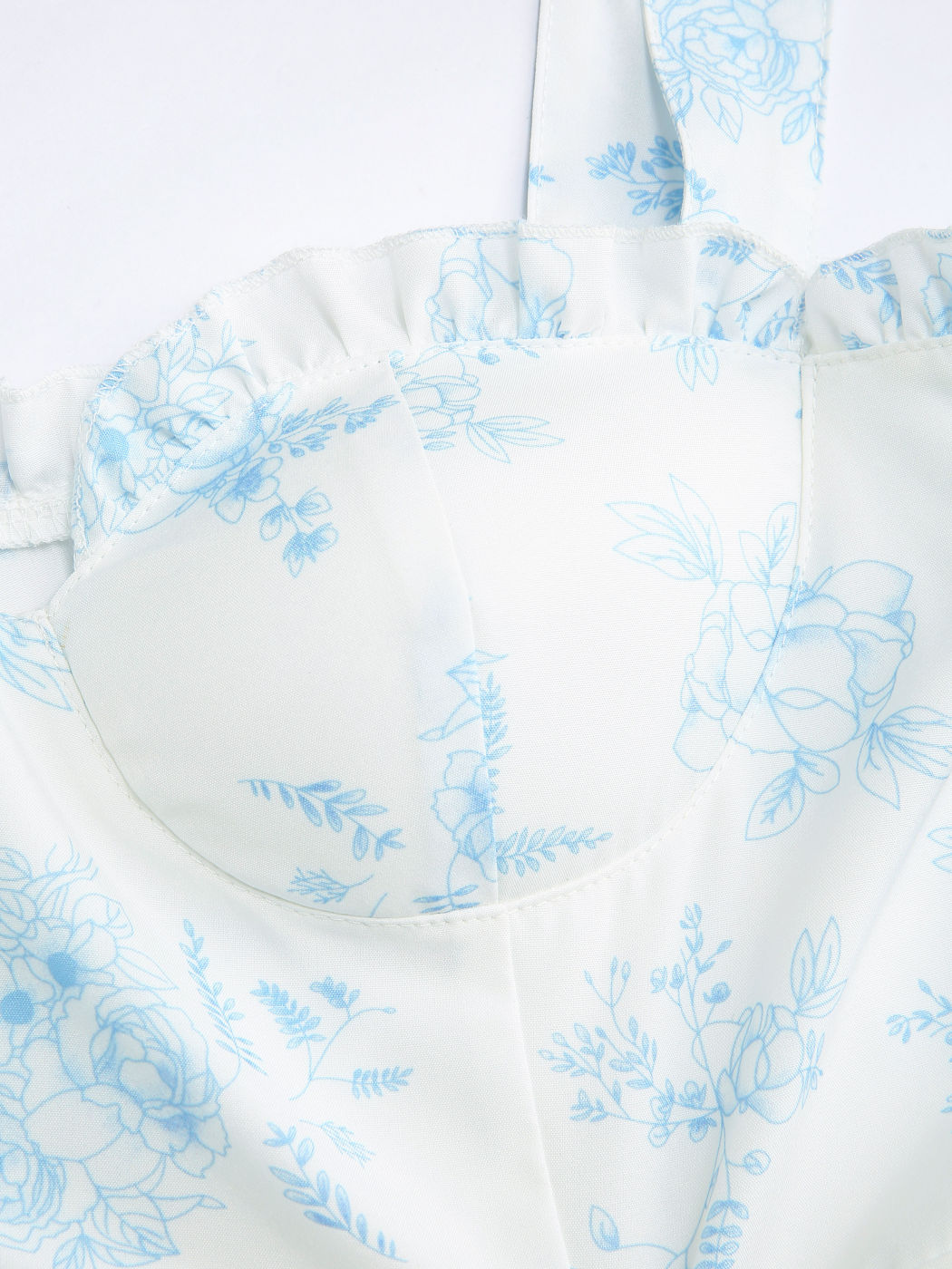 Floral Ruffle Toile de Jouy Midi Dress