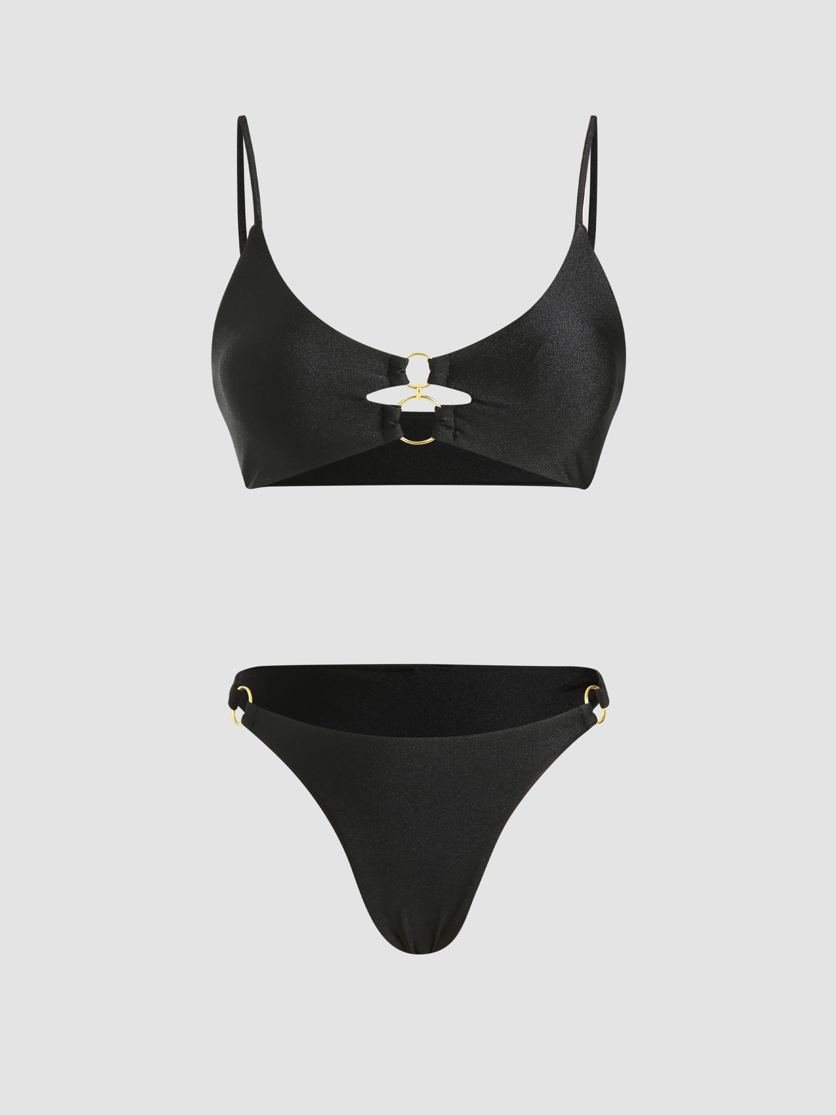 Solid ORing Bikini Set Cider