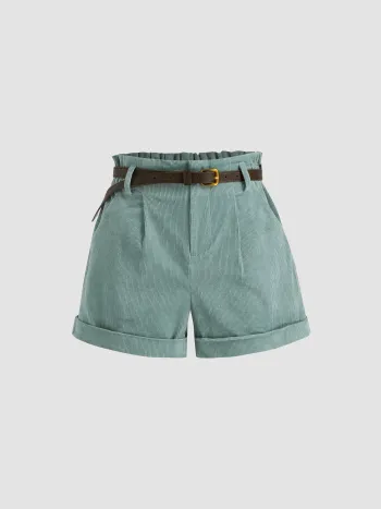 Short Mini en Velours Côtelé