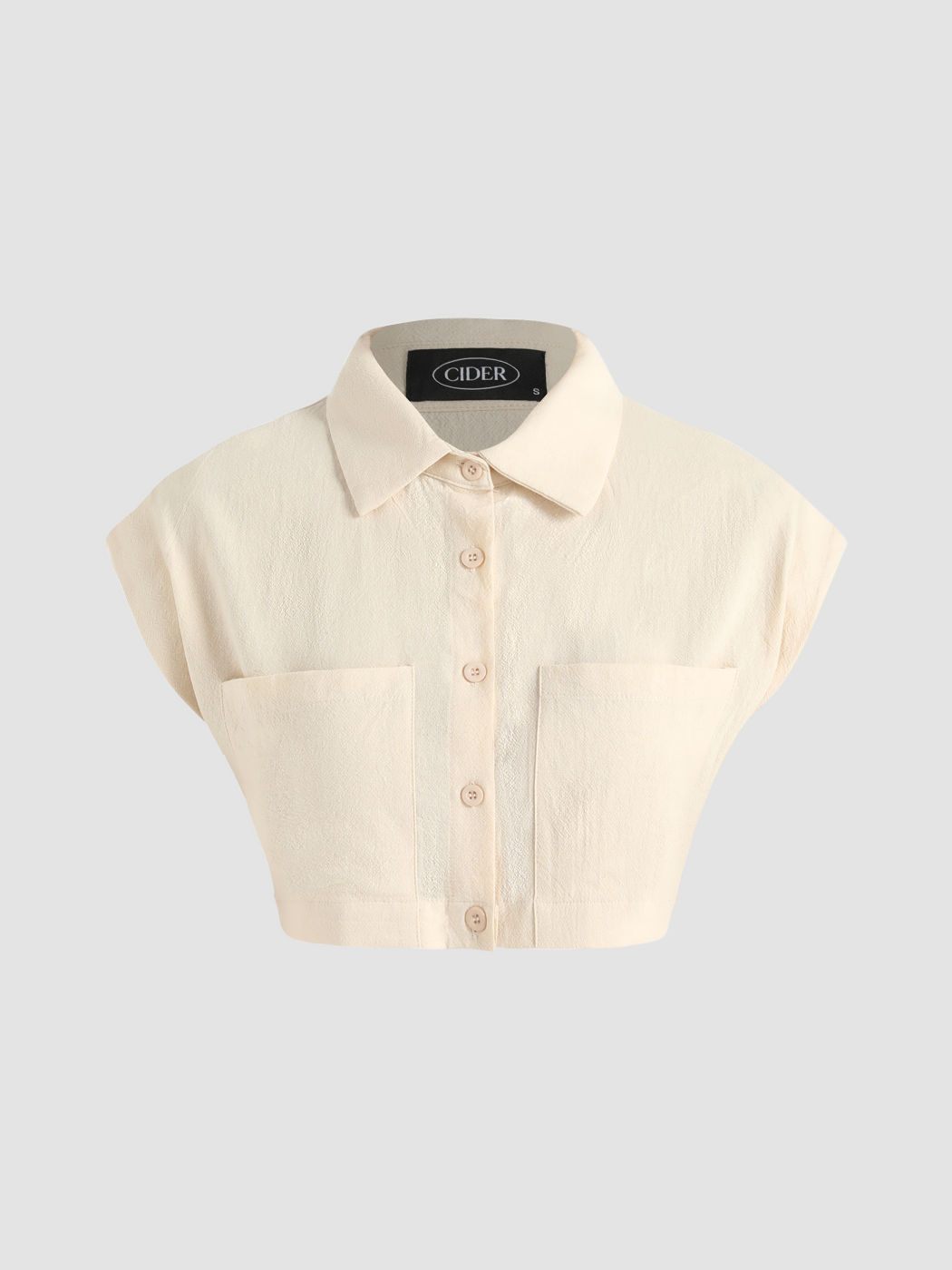 Einfarbiger Crop Top mit Tasche