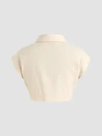 Einfarbiger Crop Top mit Tasche