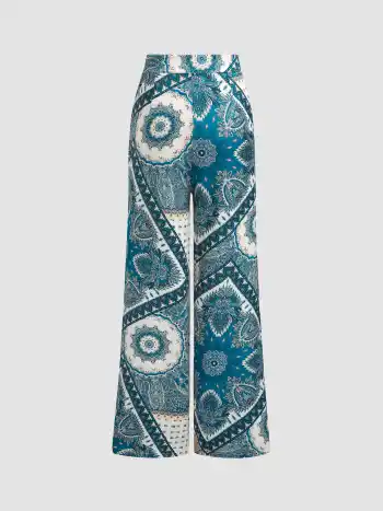 Pantalons Boho Paisley à Jambes Larges