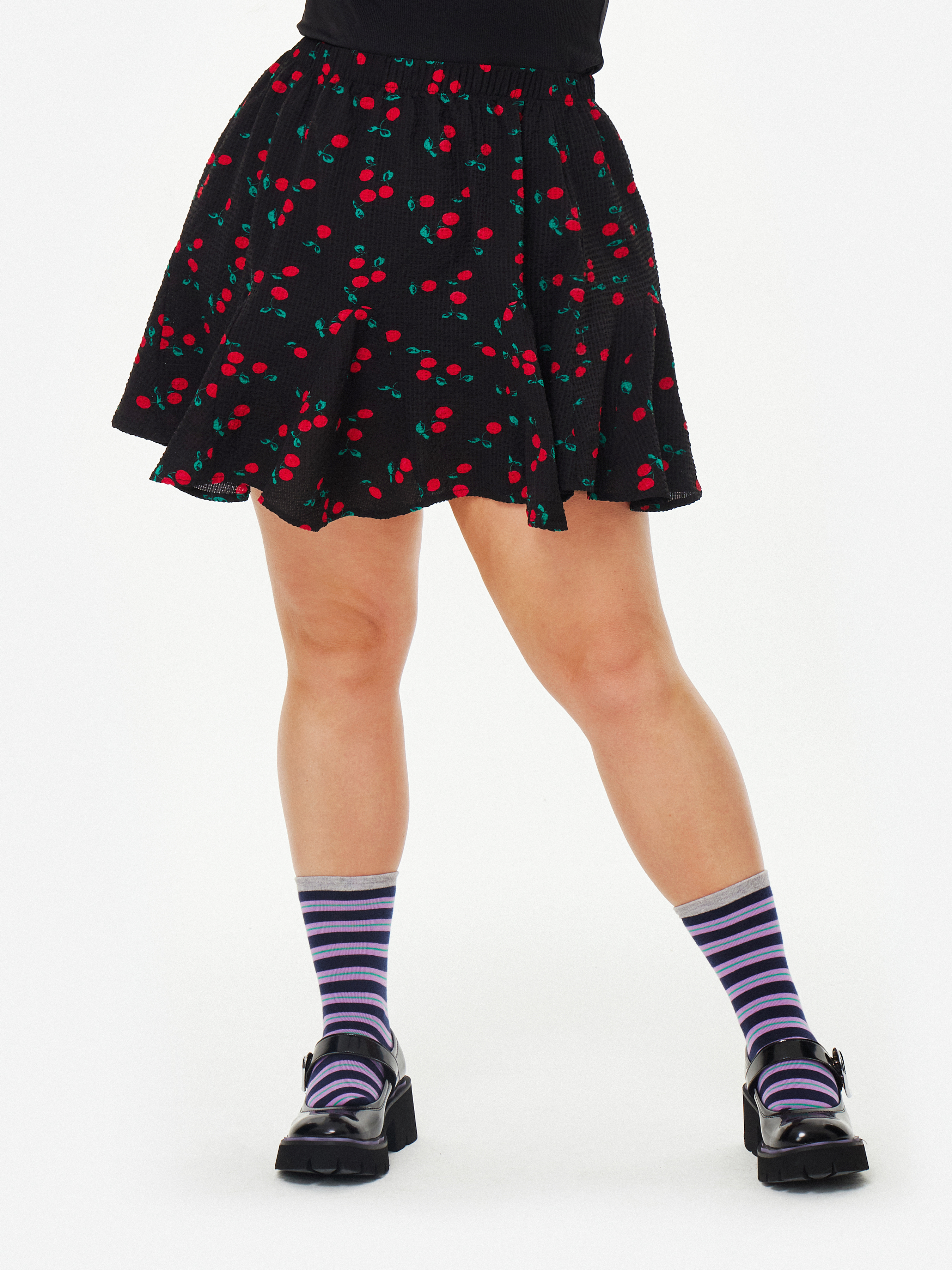 ★2023SS新作★KIRSH★CHERRY PATTERN MESH MINI SKIRT MUSINSA | KIRSH Cherry Pattern Mesh Mini Skirt [Brown]