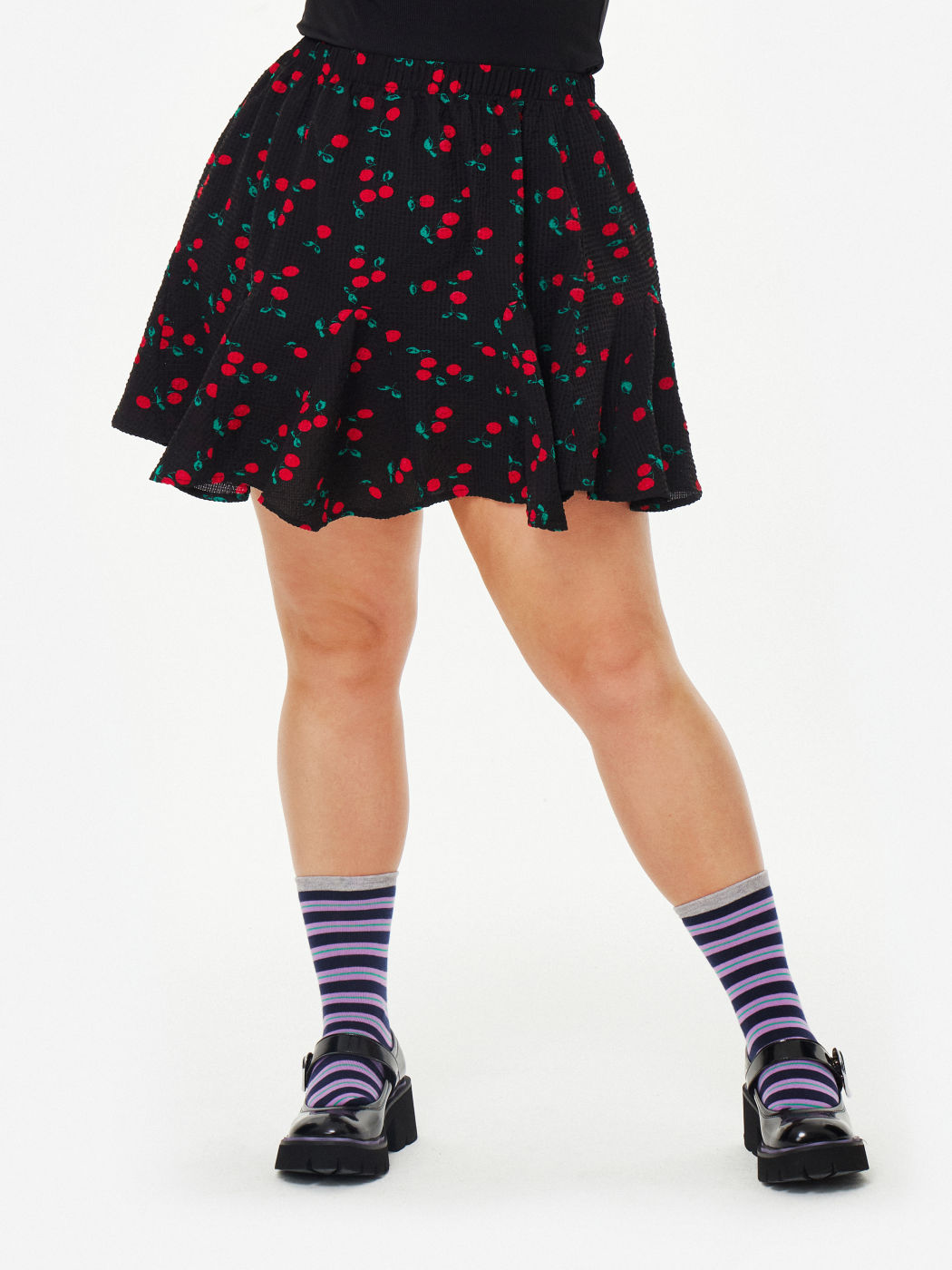 Cherry Pattern Mini Skirt Curve & Plus
