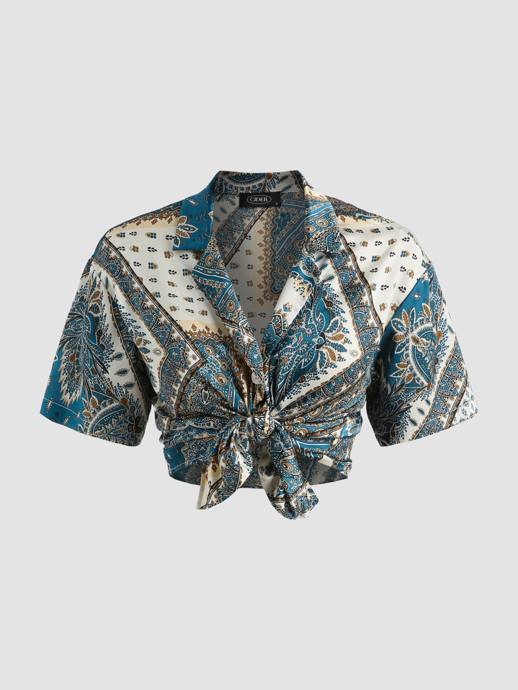 Boho Paisley Kurzarmhemd