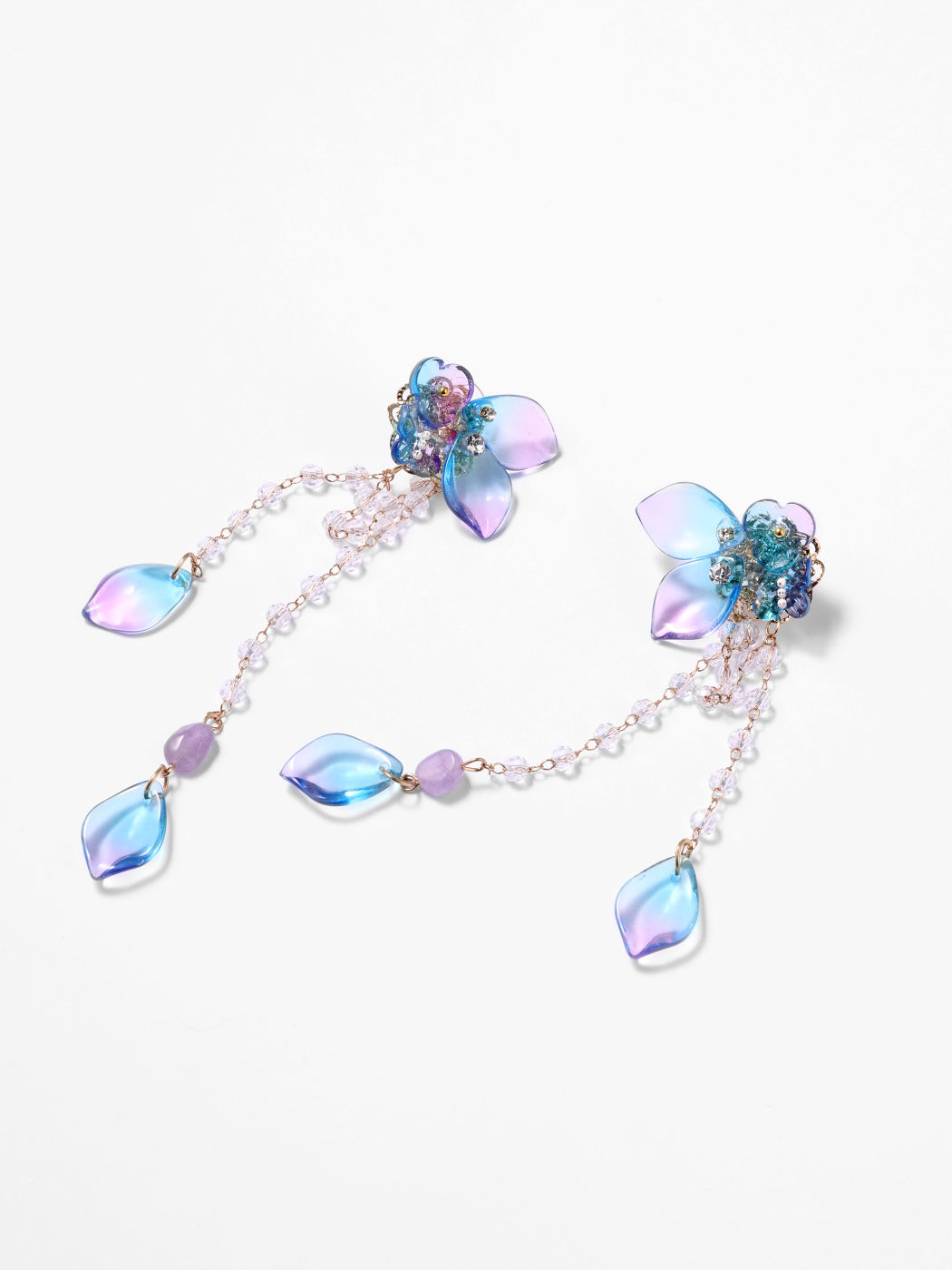 Crystal Petal Drop Earrings