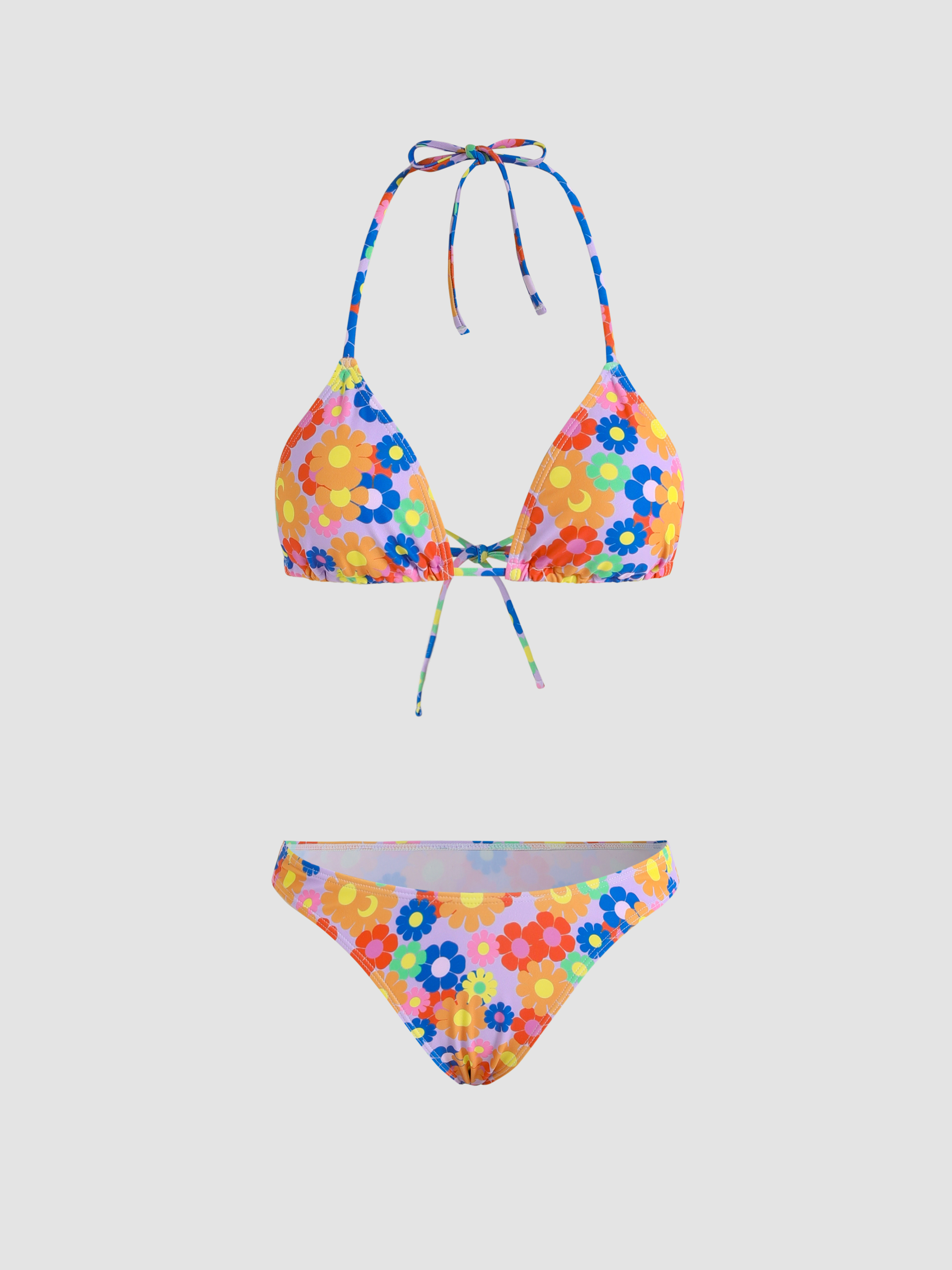 Triangle Top With High Cut Bikini Set