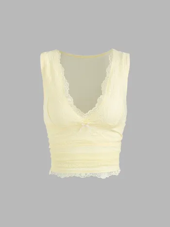 Spitzen-Crop-Tank-Top