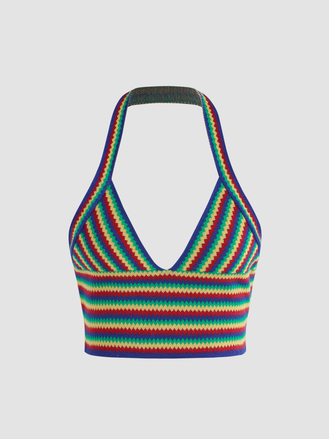 Rainbow Color Halter Crop Top