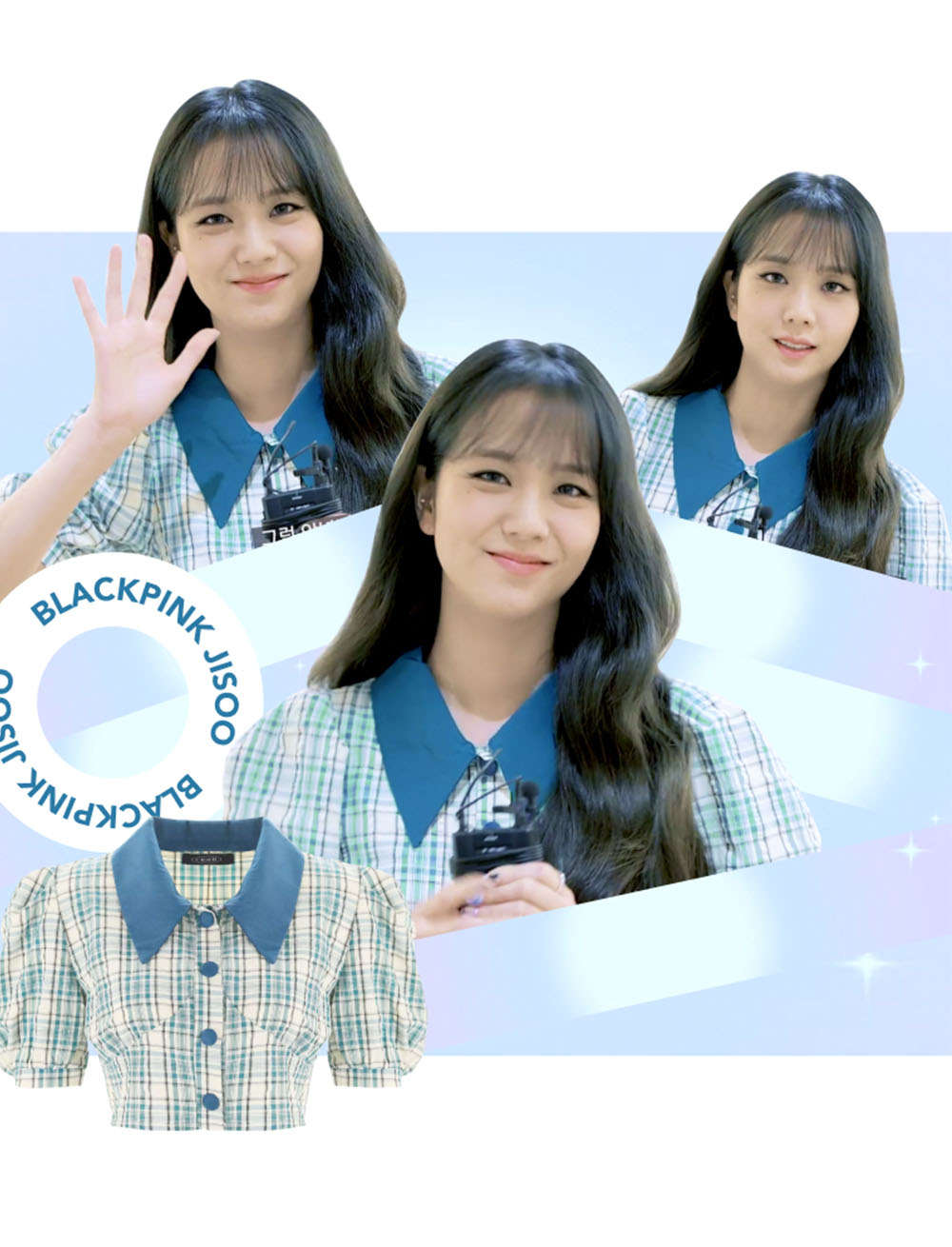 【BLACKPINK ジス着用】クロップトップチェックシャツ