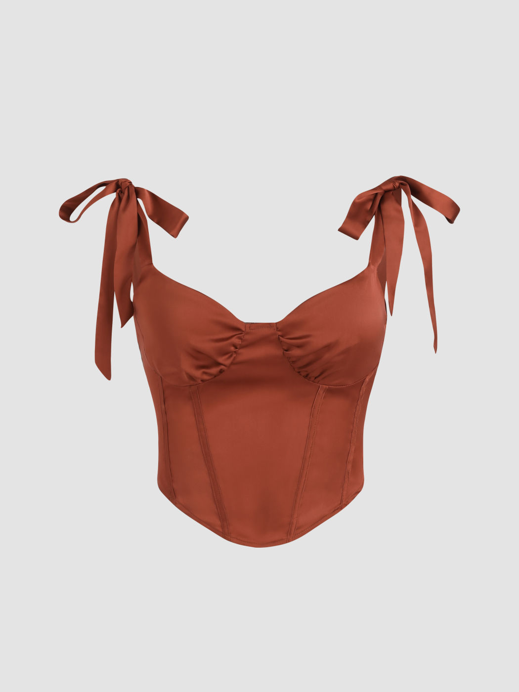 Tie Shoulder Corset Crop Top