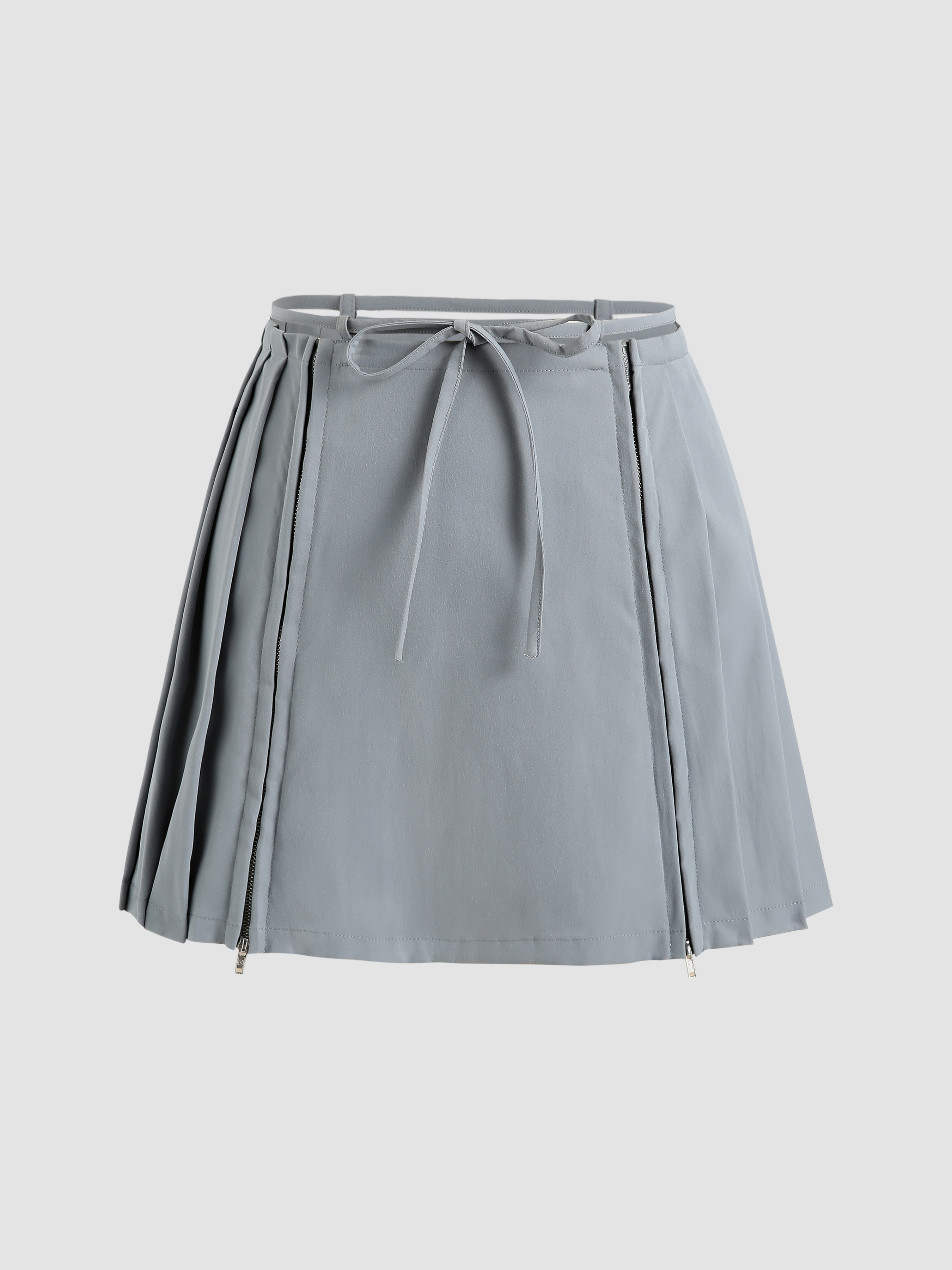 Solid Side Pleated Skirt For Daily Casual Date