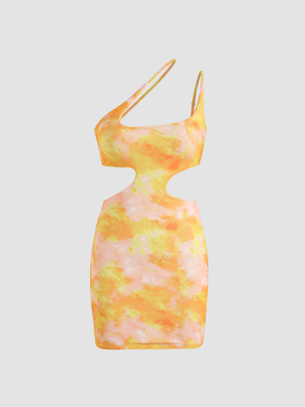 Tie-Dye-Mini-Cut-Out-Kleid
