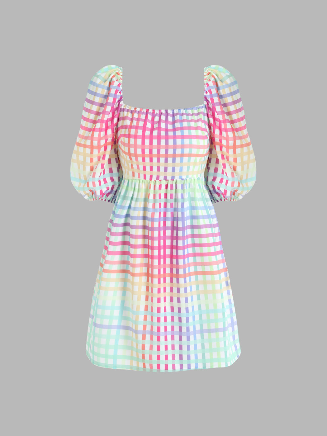 Buntes Gingham-Minikleid