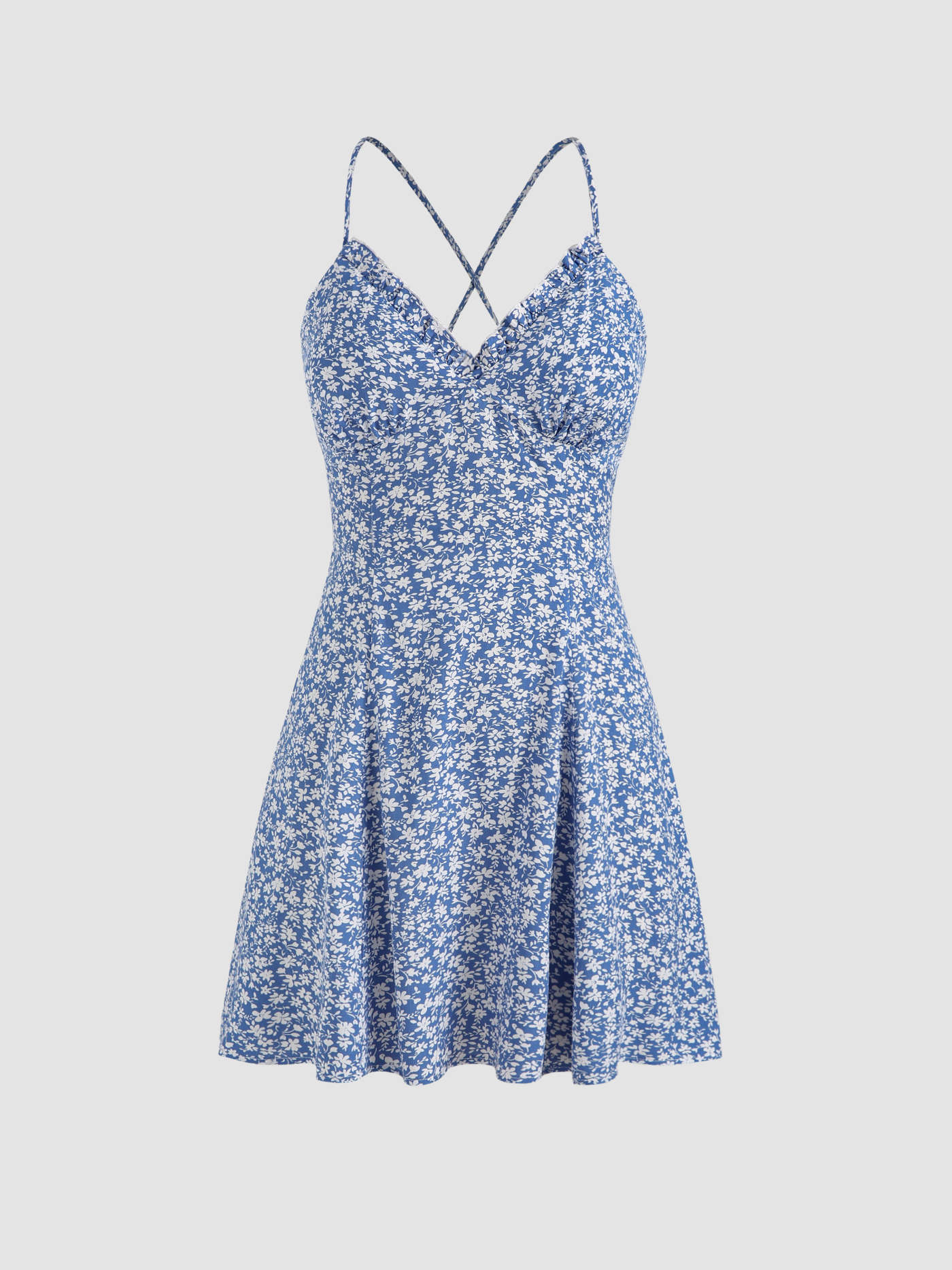 Knitted V-neck Solid Contrasting Binding Knotted Mini Dress