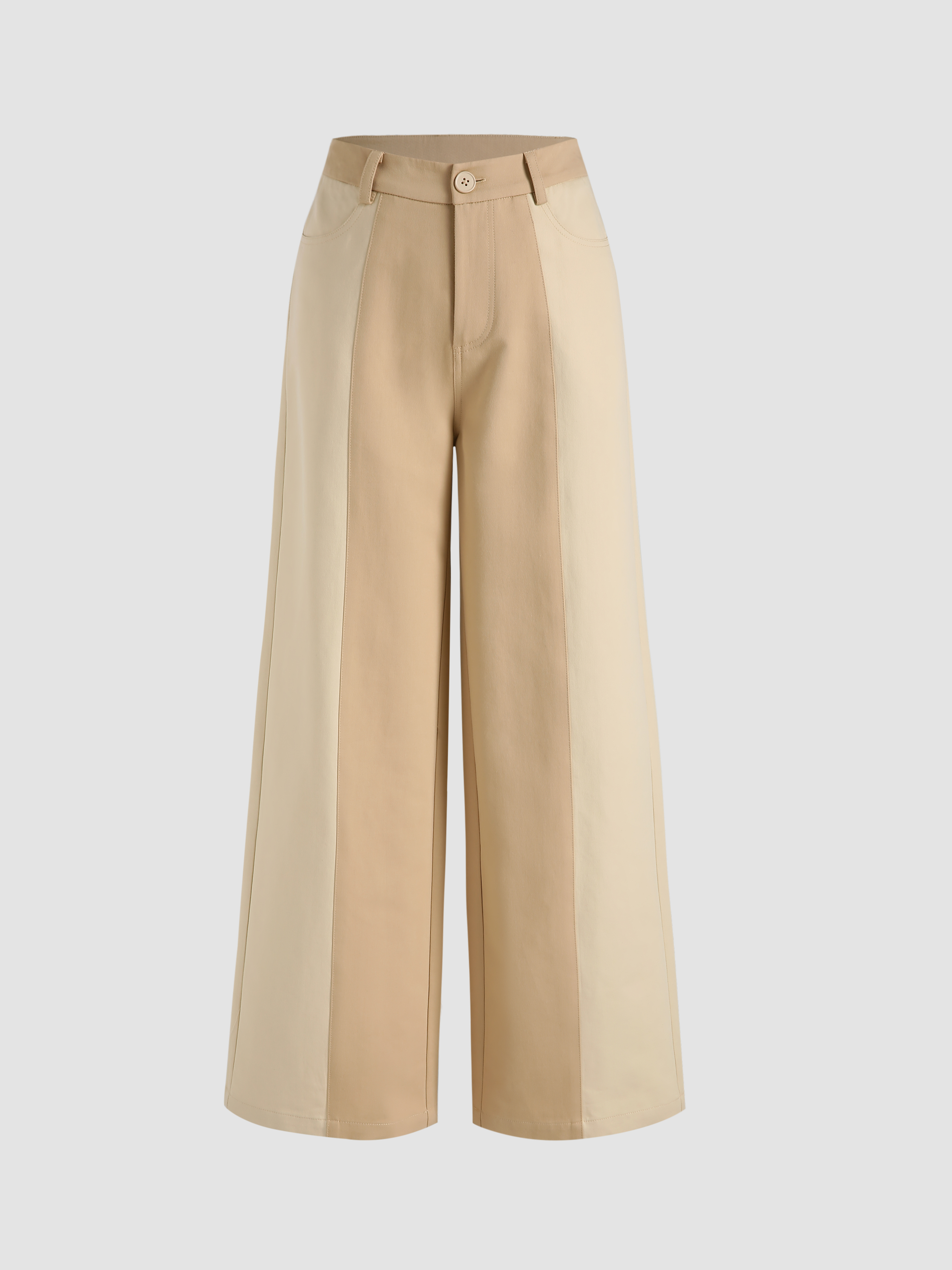 Patchwork Wide Leg Trousers - Cider