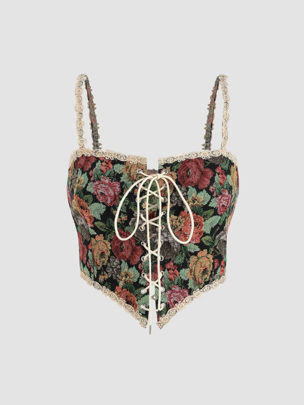 Secret Garden Corset Crop Tank Top