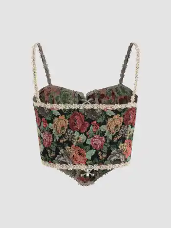 Canotta Secret Garden Corset Crop