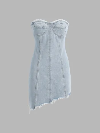 Mini abito corsetto di jeans