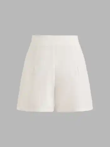 Solid Mini-Plissee-Shorts