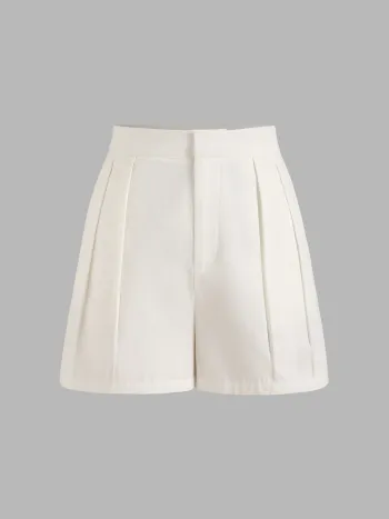 Solid Mini-Plissee-Shorts