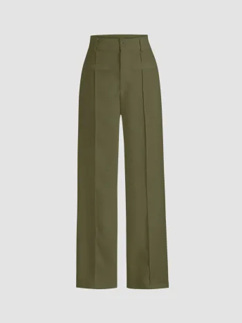 Mid Rise Straight Leg Trousers 