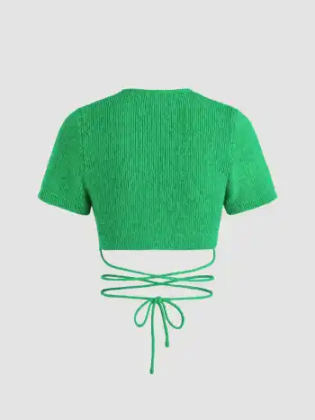 Rippstrick-Criss-Cross-Crop-Top