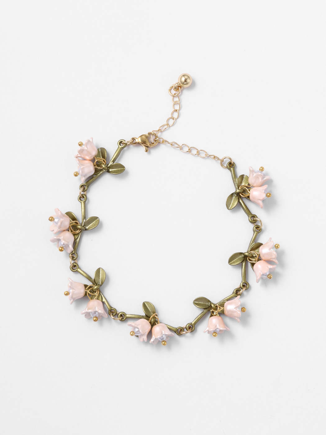 Pink Flower Decor Chain Bracelet