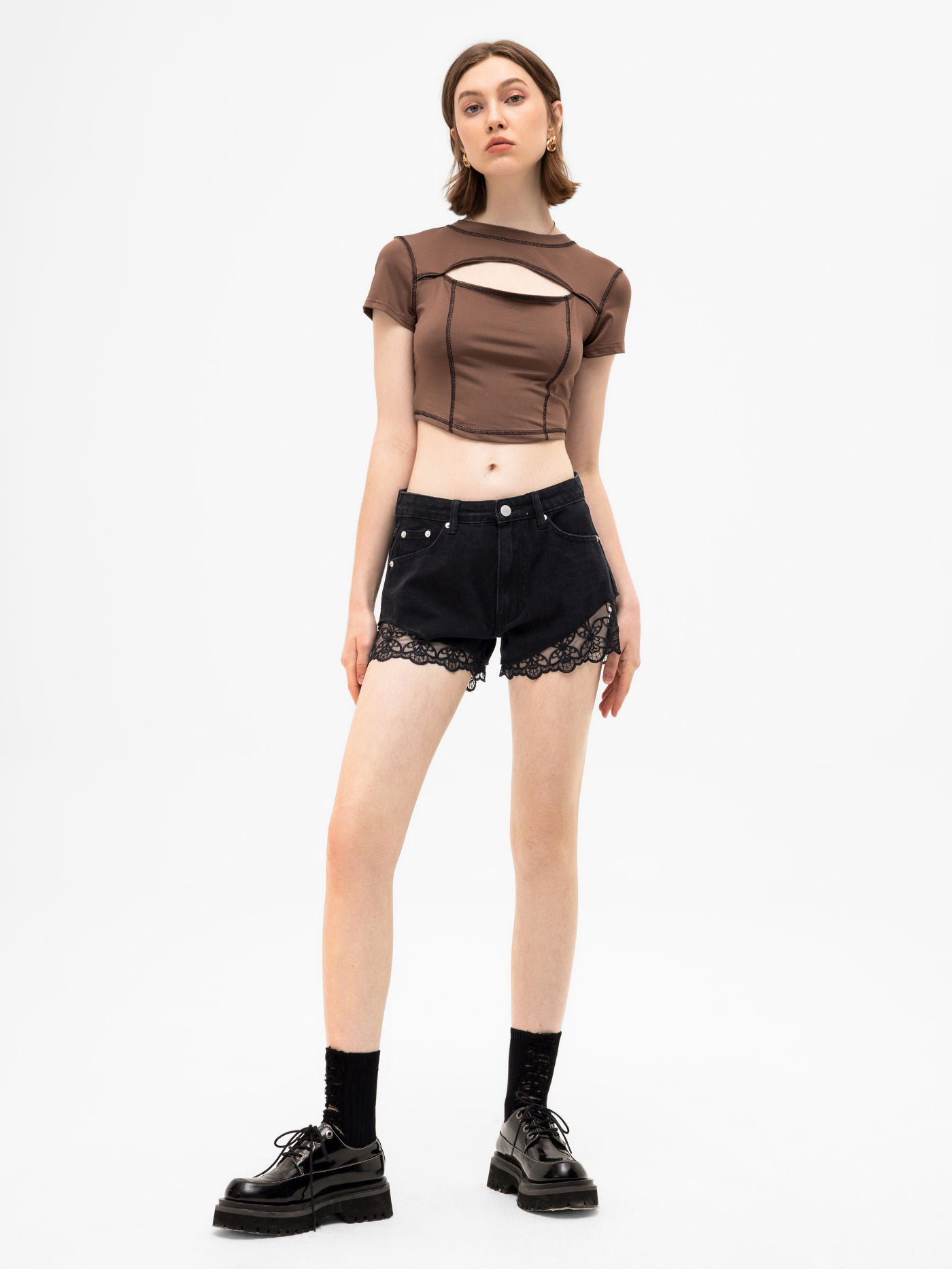Spitze Patchy Denim Shorts