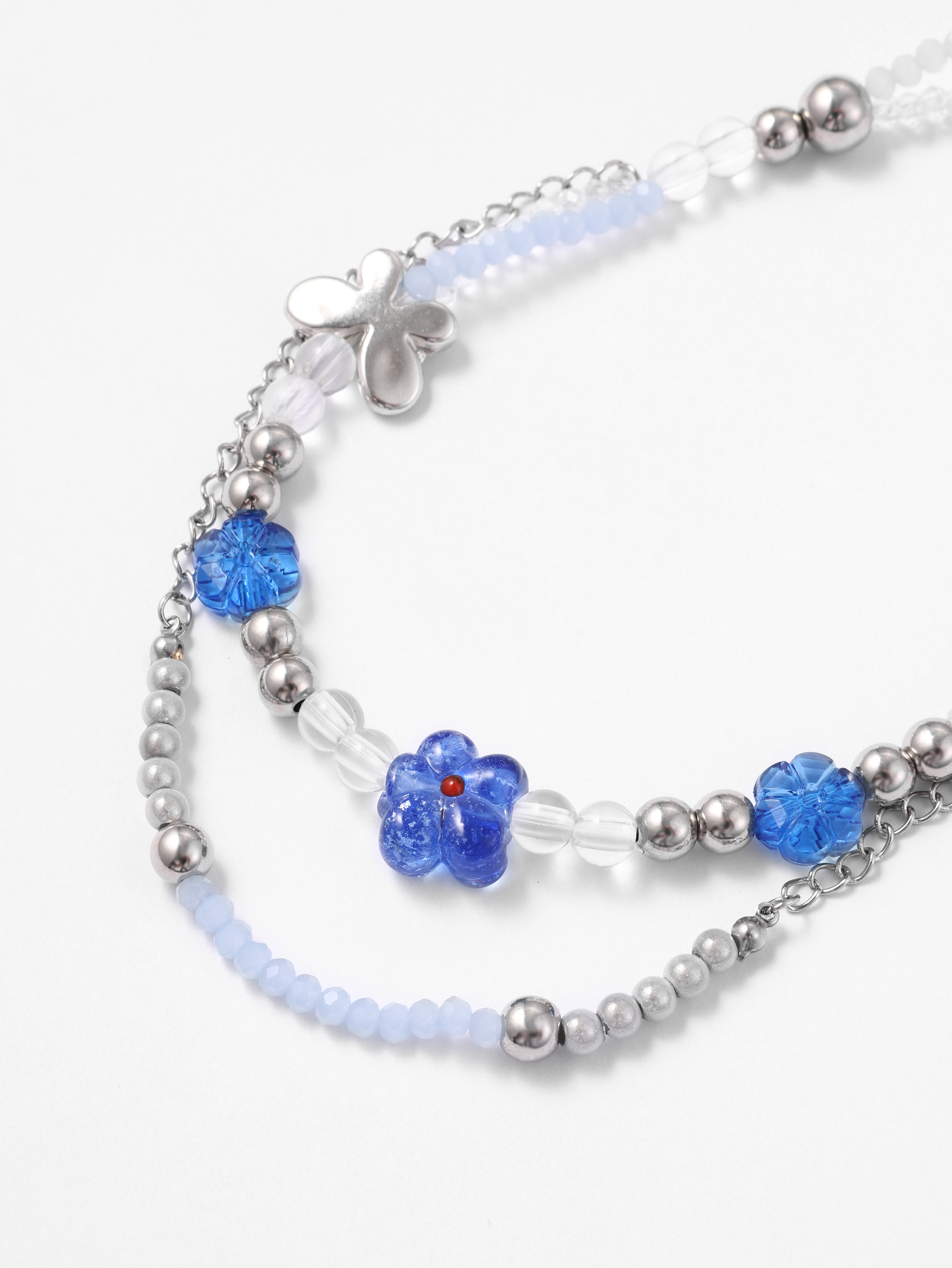 flower decor beaded necklace