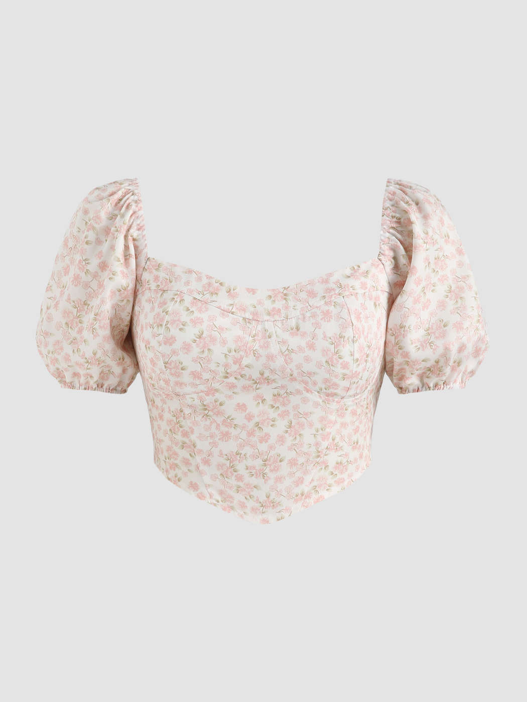 Dusty Rose Square Neck Ditsy Floral Top